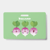 かわいいカブ野菜トリオ歌の漫画 バッジ (裏面)