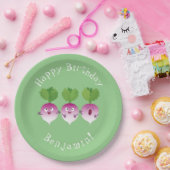 かわいいカブ野菜トリオ歌の漫画 ペーパープレート (パーティー)