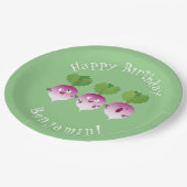 かわいいカブ野菜トリオ歌の漫画 ペーパープレート (アングル)