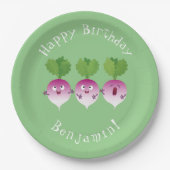 かわいいカブ野菜トリオ歌の漫画 ペーパープレート (正面)