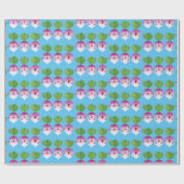 かわいいカブ野菜トリオ歌の漫画 ラッピングペーパー (フラット)