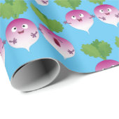 かわいいカブ野菜トリオ歌の漫画 ラッピングペーパー (ロールコーナー)