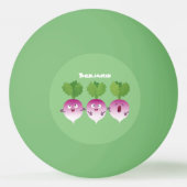 かわいいカブ野菜トリオ歌の漫画 卓球ボール (裏面)