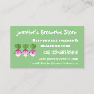 かわいいカブ野菜トリオ歌の漫画 名刺