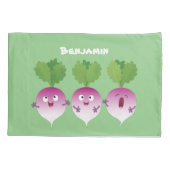 かわいいカブ野菜トリオ歌の漫画 枕カバー (裏面)