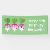 かわいいカブ野菜トリオ歌の漫画 横断幕 (横)