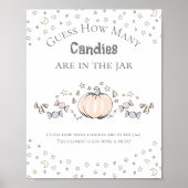 かわいいカボチャお菓子の数の赤ちゃんシャワーゲーム ポスター (正面)