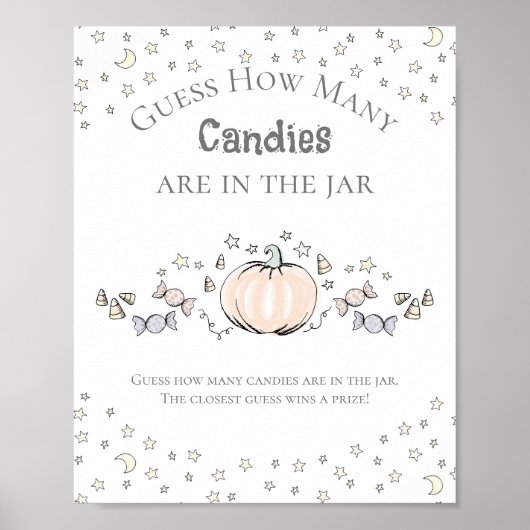 かわいいカボチャお菓子の数の赤ちゃんシャワーゲーム ポスター (正面)