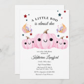 かわいいカボチャが途中だ | ハロウィーンの赤ちゃんシャワー 招待状 (正面/裏面)