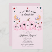 かわいいカボチャが途中だ | ハロウィーンの赤ちゃんシャワー 招待状 (正面/裏面)