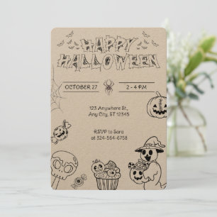 かわいいカボチャとおばけ 子供も大人もハロウィンを楽しもう 招待状