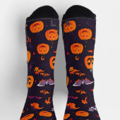かわいいカボチャとこうもり ソックス (上部)