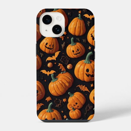 かわいいカボチャとキャンディ iPhoneケース (裏面)