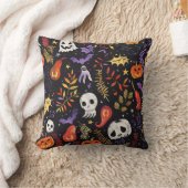かわいいカボチャとスカル柄 クッション (ブランケット)