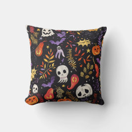 かわいいカボチャとスカル柄 クッション