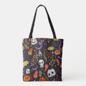 かわいいカボチャとスカル柄 トートバッグ (裏面)
