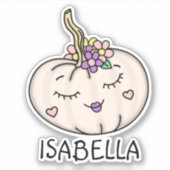 かわいいカボチャとネームパーソナライズされたステッカー シール (正面)