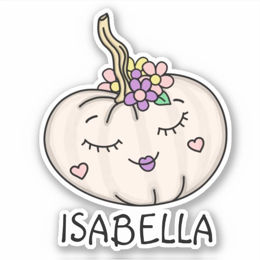 かわいいカボチャとネームパーソナライズされたステッカー シール (正面)