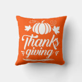 かわいいカボチャと文字感謝祭タイポグラフィ クッション (裏面)