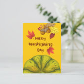 かわいいカボチャと松のおめでとう シーズンポストカード (スタンド正面)