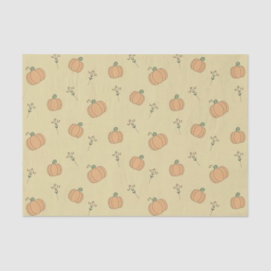かわいいカボチャと秋の葉柄 薄葉紙 (正面)