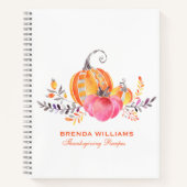 かわいいカボチャと紅葉の花束 ノートブック (正面)