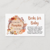 かわいいカボチャのウッドランドの赤ちゃんシャワー用の本 エンクロージャーカード (正面)