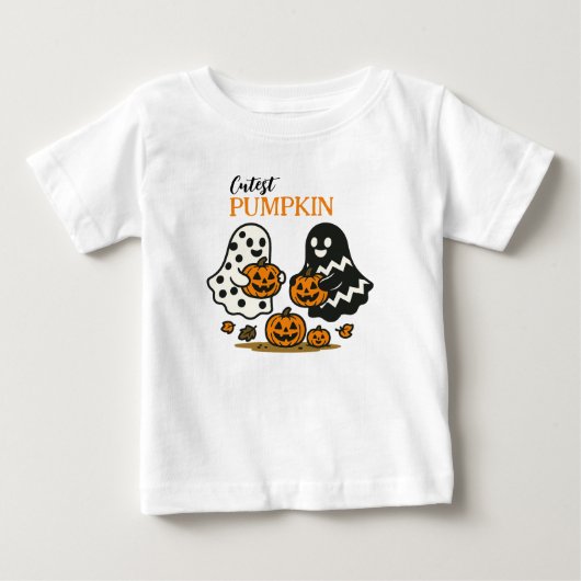 かわいいカボチャのオバケ ベビーTシャツ (正面)