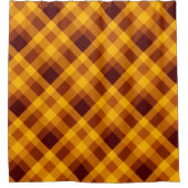 かわいいカボチャのオレンジ色のプレイドシャワーカーテン シャワーカーテン (正面)