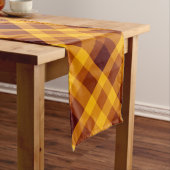 かわいいカボチャのオレンジ色の格子付き中表ランナー ミディアムテーブルランナー (インサイチュ)