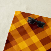 かわいいカボチャのオレンジ色の格子柄のビーチタオル ビーチタオル (インサイチュ)