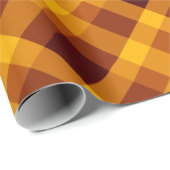 かわいいカボチャのオレンジ色の格子柄のラッピング紙 ラッピングペーパー (ロールコーナー)