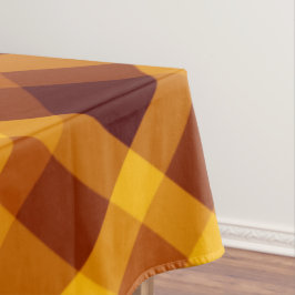 かわいいカボチャのオレンジ色の格子柄の大きなテーブルクロス テーブルクロス