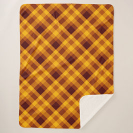 かわいいカボチャのオレンジ色の格子柄の大シェルパブランケット シェルパブランケット
