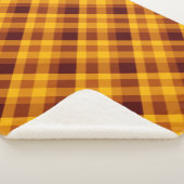 かわいいカボチャのオレンジ色の格子柄の大シェルパブランケット シェルパブランケット (3/4)