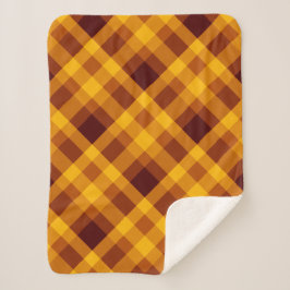 かわいいカボチャのオレンジ色の格子柄の小さなシェルパブランケット シェルパブランケット