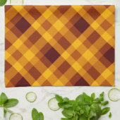 かわいいカボチャのオレンジ色の格子柄キッチンタオル キッチンタオル (折り畳み)