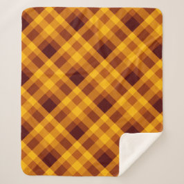 かわいいカボチャのオレンジ色の格子柄ミディアムシェルパブランケット シェルパブランケット