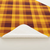 かわいいカボチャのオレンジ色の格子柄ミディアムシェルパブランケット シェルパブランケット (3/4)