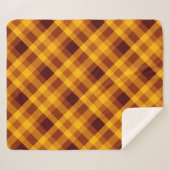 かわいいカボチャのオレンジ色の格子柄ミディアムシェルパブランケット シェルパブランケット (正面(横))