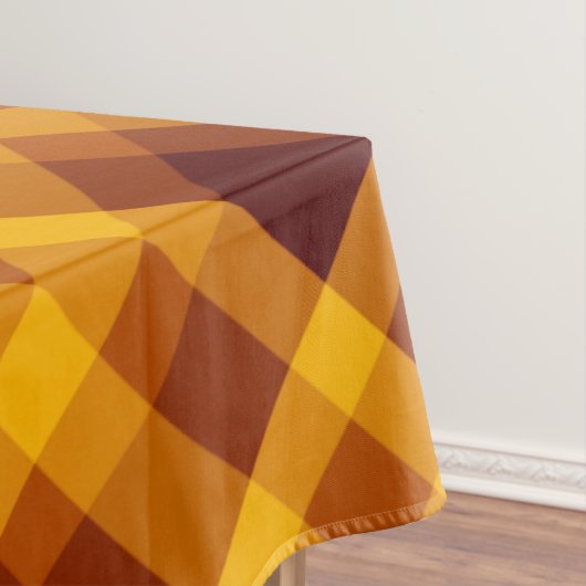 かわいいカボチャのオレンジ色の格子柄ミディアムテーブルクロス テーブルクロス (インサイチュ)