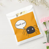 かわいいカボチャのオレンジ色スパイダーハロウィーン フェイバーバッグ (封をした状態)