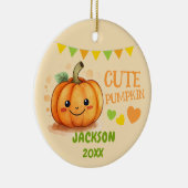 かわいいカボチャのカスタマイズ可能なオーナメント セラミックオーナメント (右)