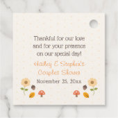 かわいいカボチャのカップル シャワーとウェディング フェイバータグ (裏面)