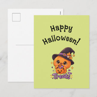 かわいいカボチャのキャラクター 🎃🧡 シーズンポストカード
