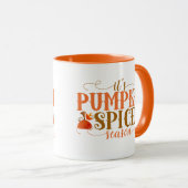 かわいいカボチャのスパイスシーズン秋のコーヒー マグカップ (正面右)