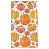 かわいいカボチャのタイル秋季節のパターンパーティー スモールペーパーバッグ (裏面)