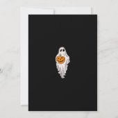 かわいいカボチャのトリックまたはトリートハローウィンパーティ時間 招待状 (裏面)