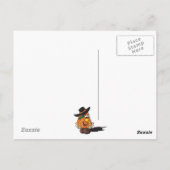 かわいいカボチャのトリックまたは治療 |ハロウィーン ポストカード (裏面)