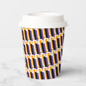 かわいいカボチャのハロウィンジオメトリックパープル 紙コップ (裏面)